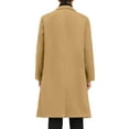 thumbnail image 3 of INSPIRE CHIC Men's Coats Single Breasted Lapel Collar Long Sleeve Back Slit Outerwear Coat XL Khaki, 3 of 7