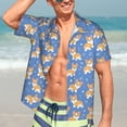 thumbnail image 4 of Uemuo Corgi Printed Regular Fit Short Sleeve Casual Hawaiian Shirt for Men,Aloha shirt,Tropical shirt,Floral print shirt,Vacation Beach shirt-Medium, 4 of 9
