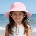thumbnail image 2 of THDHVS Toddler Hat,Solid Color Cotton Bucket Hat with Bow Tie Breathable UPF Sun Protection Adjustable Strap Hat for Toddlers,Sun Hat Pink 1-2 Years, 2 of 9