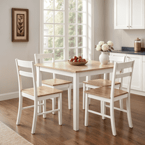 Mainstays Indoor Modern Dining Set in White. 4 Chairs   1 Table.