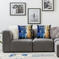 thumbnail image 2 of Acheng Gold and Blue Abstract Art Short Plush Pillowcase Set of 2 White, 2 of 7