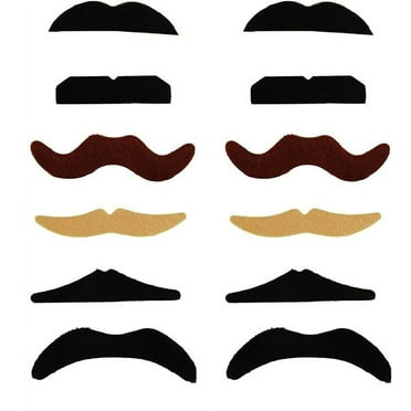 12 Pieces Fake Mustaches, Self Adhesive Novelty Moustaches Party Halloween Costume for Adult Unisex