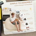 thumbnail image 5 of 3FT Bean Bag Chair, Comfy Bean Bag Chairs with Memory Foam Filled, Fluffy Beanbag Sofa with Dutch Velvet Cover, Round BeanBag Chairs for Living Room, Playroom- Grey, 5 of 10