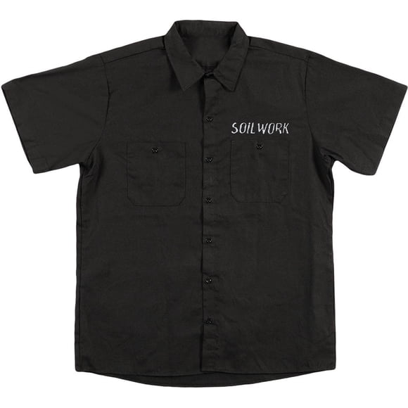 Soilwork Men's Embroidered Logo with Anchor Work Shirt X-Large Black