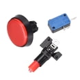 thumbnail image 3 of Botón de empuje para juegos de 60mm redondo, interruptor iluminado LED de 12V con microswitch para arcade, rojo, 1 pieza, 3 of 5