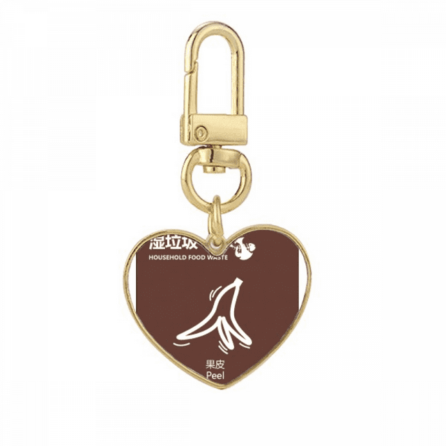 Traitement des Ordures Humides Ordures Tri Or Coeur Porte-Clés Porte-Clés en Métal