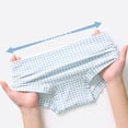 thumbnail image 4 of Uobin Girls Mid‑Rise Pure Cotton Boyshort Panties, Fresh Floral Print, Skin‑Friendly Breathable Antibacterial Underwear With Extended Crotch, 4 of 8
