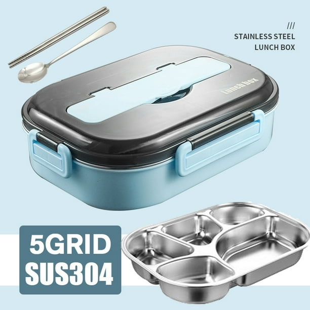 Kitchen Dining Bar 4 Grid Bento Box Students Lunch Box Eco Friendly Leakproof 1000ml Food Container Kitchen Storage Organization