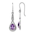 thumbnail image 1 of Boucles d'Oreilles en Argent 925 Cubique Zircone Cz Améthyste Drop Dangle, 1 of 6