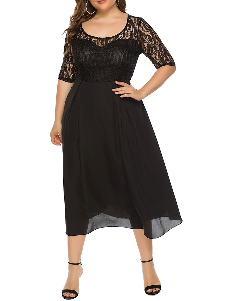 plus size blue midi dress