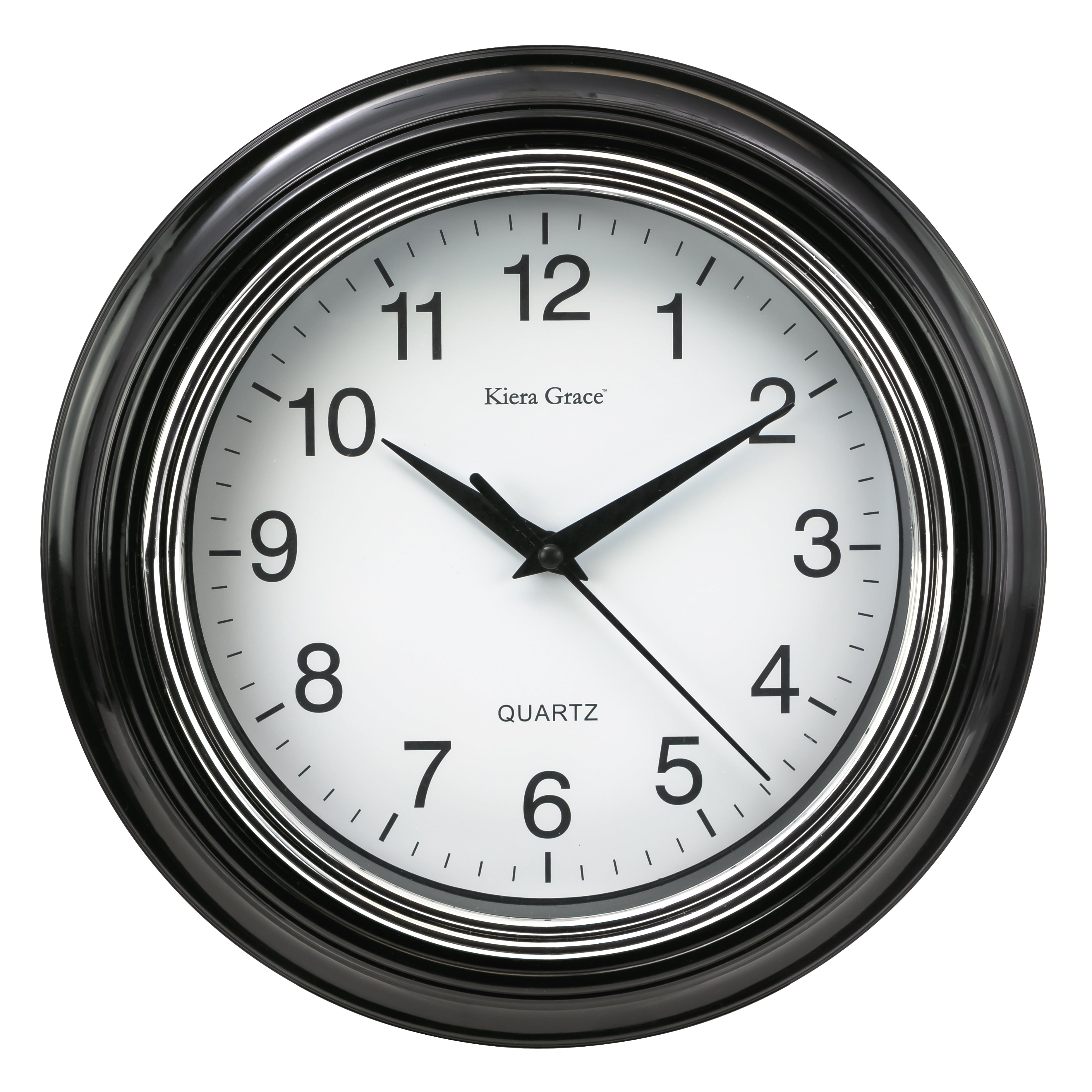 Black 1.5-Inch deep Pack of 6 10-Inch Kiera Grace Aster Round Wall Clock Black 1.5-Inch deep Pack of 6 10-Inch Kiera Grace Aster Round Wall Clock
