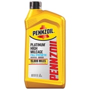 Pennzoil Platinum High Mileage Full Synthetic 5W-30 Motor Oil, 1 Quart