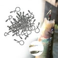 thumbnail image 1 of 50 piezas de pesca con mosca, broches sin nudos de cambio rápido para señuelo de pesca, aparejos giratorios L, 1 of 8