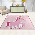 thumbnail image 3 of Dreamtimes Lightweight Soft Area Rugs, 80 x 58 inch（6'8" x 4'10"） Unicorn On Pink Floor Mat for Kids Playing Room Hardwood Floor Living Room Nursery Rugs, 3 of 6