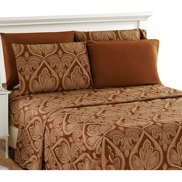 6 Piece Microfiber Egyptain Quality Deep Pocket Bedroom Sheet Set In Queen Size Chocolate Color Walmart Com Walmart Com