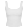 thumbnail image 4 of RMGVDSD Womens Tank Tops Summer Cropped Basic Seamless Ribbed Sleeveless Square Neck Tank Top Fashion Casual Solid Color Yoga Gym Shirts Fashion Party Wear, 4 of 4