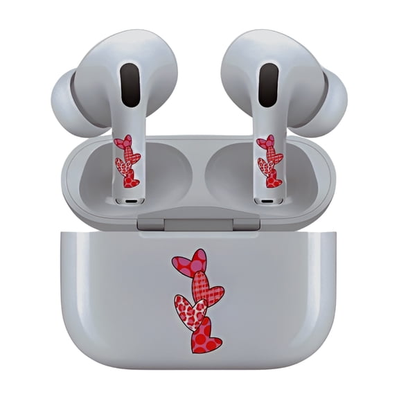 AirSkins - Decals for AirPods 4, Hearts Design, Scratch-Resistant, Precision Fit, Wireless Charging Friendly, Easy Application, Durable Protection for Earbuds & Case - Unit per pack