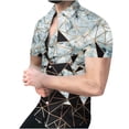 thumbnail image 2 of EQWLJWE Beach Shirts for Men's Geometric Beach Shirts Casual Button Up Short Sleeves 3D Non Positioning Printed Shirt Party Outfit Fun Holiday Costumes for Seaside, 2 of 5