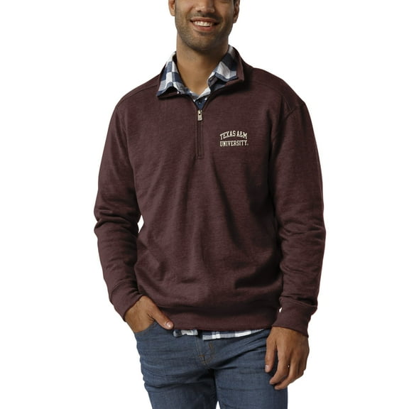 Men's League Collegiate Wear Heathered Maroon Texas A&M Aggies Heritage Quarter-Zip Pullover Jacket