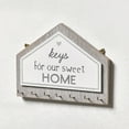 thumbnail image 3 of Wall Key Holder Autoadhesivo Dormitorio Abrigo Entrada Percha Hogar Entrada Almacenamiento Estante Indoor Organizador de hogar Rústico Blanco Inevent HA047884-02B, 3 of 7