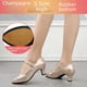 thumbnail image 3 of Zapatos de baile de suela blanda de color champán de 3,5 cm, zapatos de baile de salto social cuadrados estándar, 3 of 5