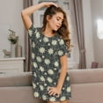 thumbnail image 6 of Bixox Daisies Flowers Pattern Women's Nightgown, Soft & Breathable Sleepwear, Round Neck Knee-Length Pajama Dress,Loungewear for Home & Sleep, 6 of 7