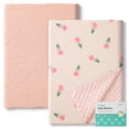 thumbnail image 1 of Manta para Bebé ANYEDDE Muselina de Algodón con Lunares Minky y Diseño Floral Rosa, 1 of 7