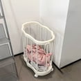 thumbnail image 4 of Upgraded Yoga Mat Storage Rack with 360° Rotating Wheels, Home Gym Equipment Organizer, Storage Basket for Household Clothes 11"x19" Beige, 4 of 8