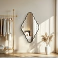 thumbnail image 5 of Irregular Wall Mirror, Abstract Wavy Decorative Mirror for Bathroom Aviation Aluminum Frame, 40"x24" Single Gold, 5 of 8