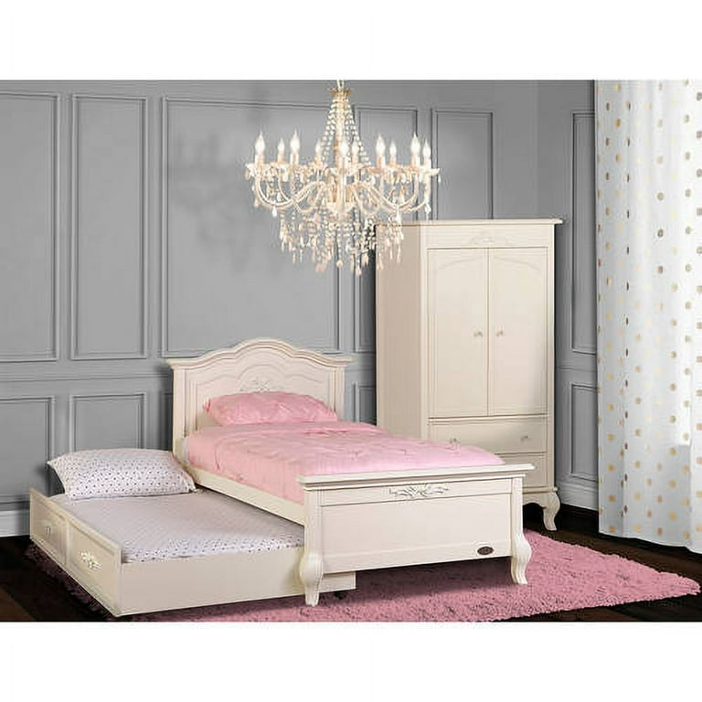Evolur Aurora Twin Bed And Bed Rail, Ivory Lace - Walmart.com