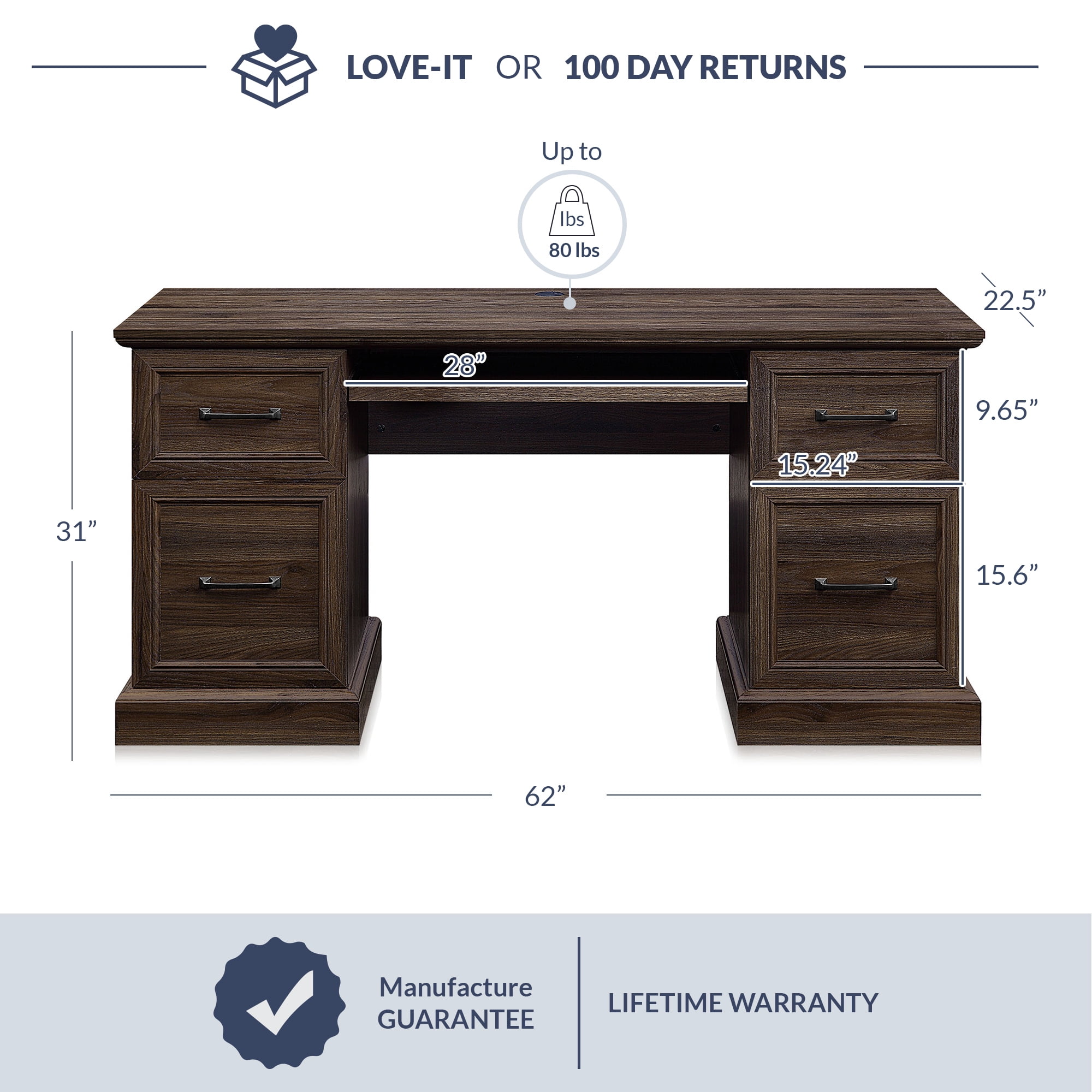 Belleze rhudi 62 executive cheap desk