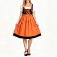 thumbnail image 2 of QIYAGBSA Oktoberfest Dresses for Women Dirndl Floral Embroidery Lace Up Soft Midi Short Sleeve Fall Festival Halloween Party Weekend Night Events, 2 of 8