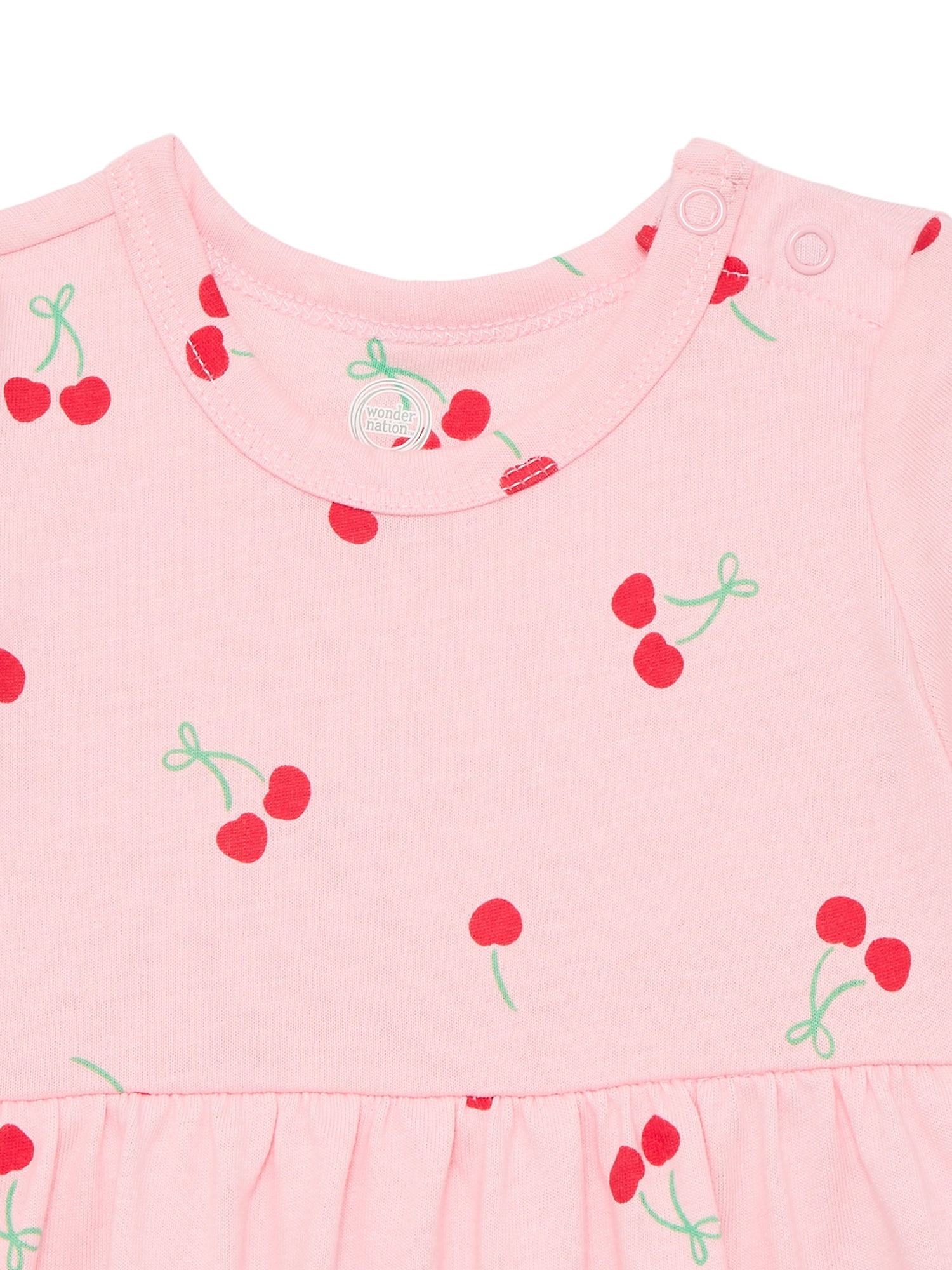 Wonder Nation Baby Girl Short Sleeve Dress, Sizes 0-5T