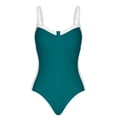 thumbnail image 6 of XUNKUSGA Tummy Control Swimsuits for Women Fashion Slimming Color Block Side Waistlines Womens Swimsuits Lightweight V Neck One Piece Swimsuit Women,Blue,2XL, 6 of 8