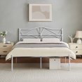 thumbnail image 2 of VECELO Metal Platform Bed Frame with Victorian Headboard, Full Size, White, 2 of 6