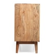 thumbnail image 5 of 58" Farmhouse Buffet Cabinet, Storage Cabinet with Wood Legs and Shelves, Sideboard Coffee Bar Cabinet with 3 Doors for Kitchen, Dining Room, Living Room, Natural, 5 of 9
