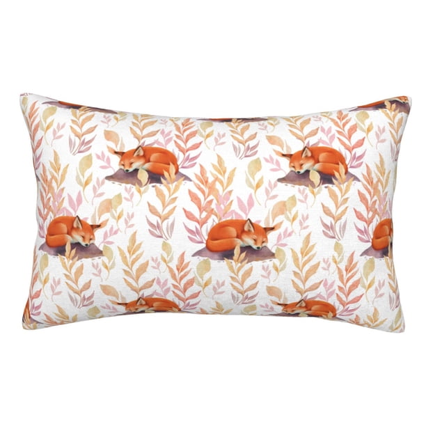 Balery Cute Sleepy Fox Funda de Cojín Estampada, Regalos para Mujeres, Regalos de Amor para Ella, Regalos para Novia o Esposa, Funda de Almohada-16"x24"