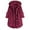 Wine, variant on Plus Size Women's Hooded Coat with Long Sleeves and Button Front Pockets for Comfortable Warmth