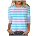 thumbnail image 1 of Hauts pour Femmes Chemises Mi-Longues Manches Trois-Quarts T-Shirts Graphiques T-Shirts Décontractés Col Rond Tuniques Ensemble Femmes Course Manches Longues T-Shirts Athlétiques Amples Femmes, 1 of 4