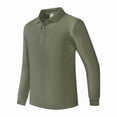 thumbnail image 3 of Men's Long Sleeve Shirt Classic Collared Solid Color Casual Button Top Soft Comfort Loose Tee Shirts Slim Fit Dress Shirts for Men, 3 of 9