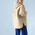 thumbnail image 5 of Lovskoo Womens Winter Coats Quilted Jacket Warm Clothes Plus Size Hooded Cotton Padded Coat Long Sleeve Jacket Khaki, 5 of 6