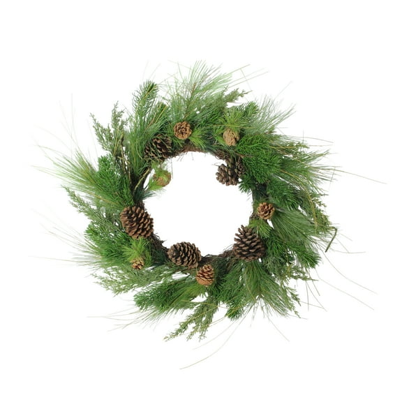 Northlight Real Touch™️ Mixed Pine and Pinecone Artificial Christmas Wreath - 24" - Unlit