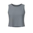 thumbnail image 5 of Feancey Women's Crop Tank Tops Loose Fit Sleeveless T-Shirts Solid Color Casual Workout Tank Top Dressy Trendy Going Out Tee Tops Gray S, 5 of 7