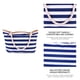 thumbnail image 3 of pstuiky Bolso de playa para mujer con estampado de hojas azules grande de lona para viaje con cierre de cremallera para verano, 3 of 6