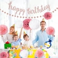 thumbnail image 5 of Pink Rose Gold Birthday Party Decorations Set, Rose Gold Glittery Happy Birthday Banner, Tissue Paper, Circle Dots Garland and Tassel Garland for Birthday Party Decorations, 5 of 7