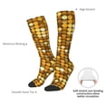 thumbnail image 5 of Picia Women Crew Soft Moisture-wicking Socks Bright Shiny Golden Pattern Design Cotton Socks, One Size fit All, 5 of 9