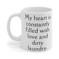 thumbnail image 3 of Mom of Boys Gift 11oz Mug My heart is filled with love and dirty laundry., 3 of 5