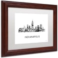 thumbnail image 2 of Trademark Fine Art 'Indianapolis Indiana Skyline WB-BW' Canvas Art by Marlene Watson, White Matte, Wood Frame, 2 of 4