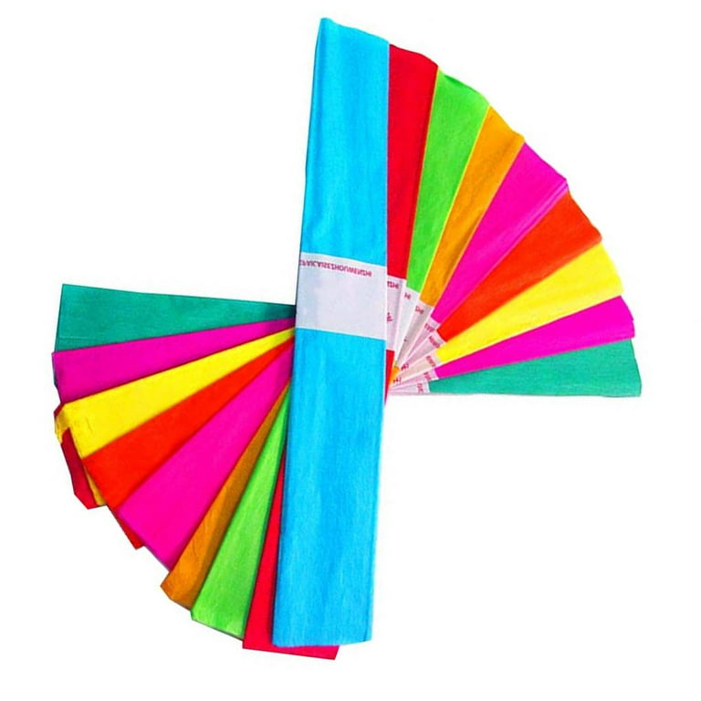 TureClos 10pcs Craft Crepe Paper Roll Sheets Wrapping Florist Streamers  Party Birthday Hanging Decoration