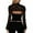 A-Black610, variant on Women's Lace Cutout Crop Top Neck Long Sleeve Sheer Floral Lace Ruched Blouse Sexy Gothic Party Going Out Shirt